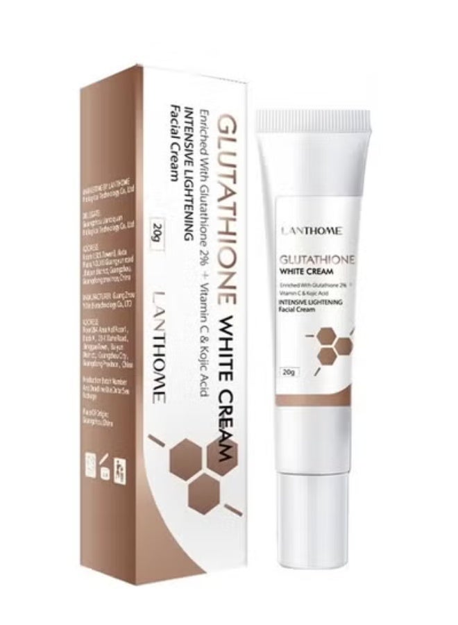 Lanthome Glutathione Whitening Cream, Facial Dark Spots Remover 2% Glutathione Face Cream, Prevent Aging Moisturizing Skin Brightener Cream, Smoothing Brightening Cream, White Lightening Beauty Cream 20G - Image 4